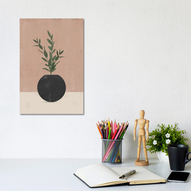 Abstract Quartz Leaf I by Helo Moraes - Gallery-Wrapped Canvas Giclée on Canvas, No Frame, 20.32 cm H x 30.48 cm W