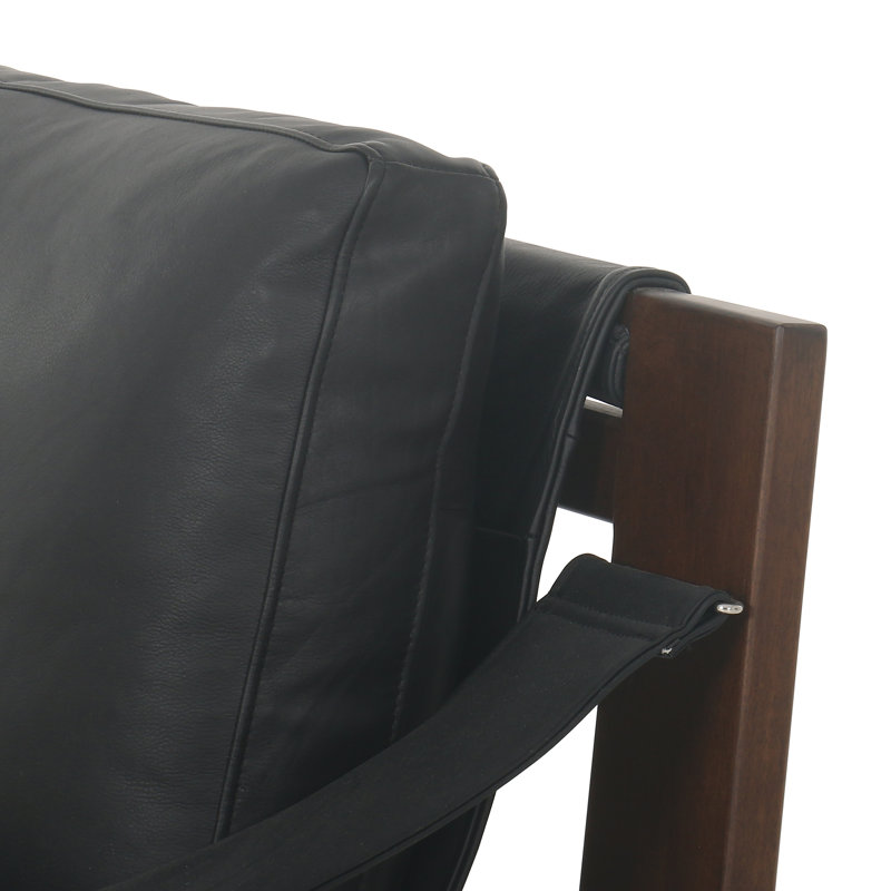 Cesar Chair-Heirloom Sienna, Carson Black Genuine Leather