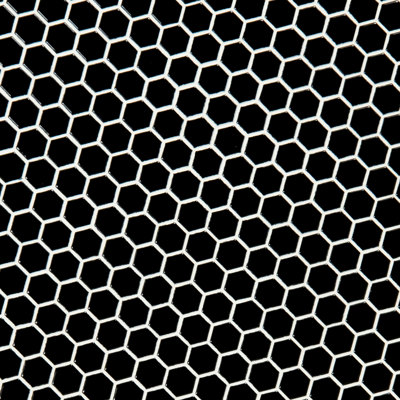 Carreau de mosaïque de plancher et de mur en porcelaine brillante rétro Hexagon 10 po x 12 po Retro Lume Caviar