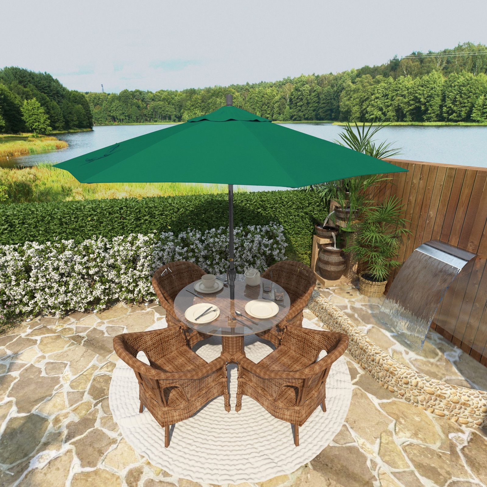Lexia 90'' Sunbrella® Outdoor Umbrella, Spectrum Aztec Sunbrella® Plainweave