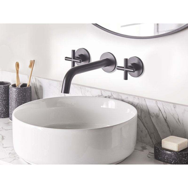 Wall Mounted Basin Mixer Tap KAIETEUR, Black