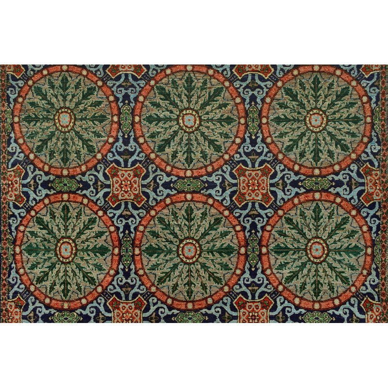 Tapis de zone noué la mauve 8 pi x 10 pi 6 po one-of-kind Alvey