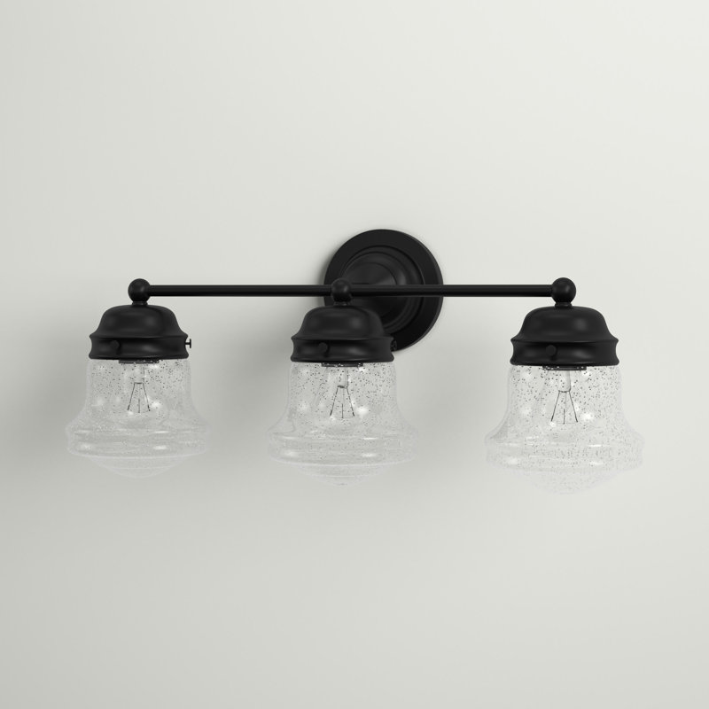 Éclairage de salle de bain à intensité variable 3 lumières Levi, Noir mat