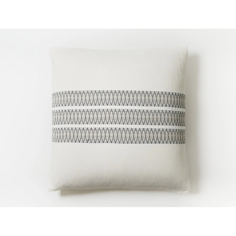 Taie décorative biologique Lost Coast, Standard, Blanc doux / graphite foncé