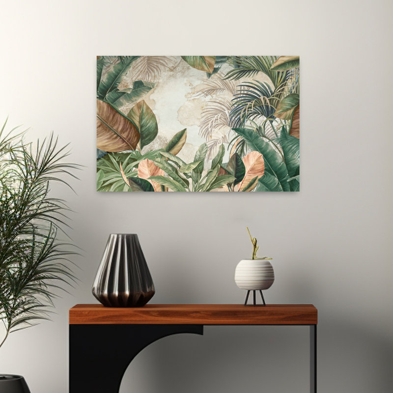 Art tropical tropical contemporain abstrait, H 16 po x l 24 po