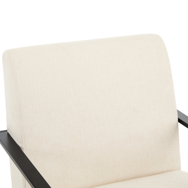 Méridienne beige 27,09 po avec structure en métal durable et résistante pour le salon, Beige