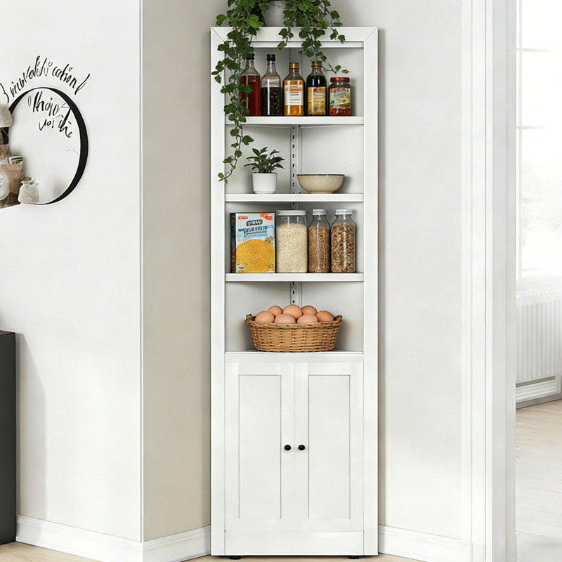 Armoire de coin en métal 71 po avec armoire