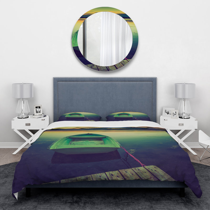 Ensemble de housse de couette pour pilier de bateau et bois, Housse de couette très grand + 2 taies décoratives