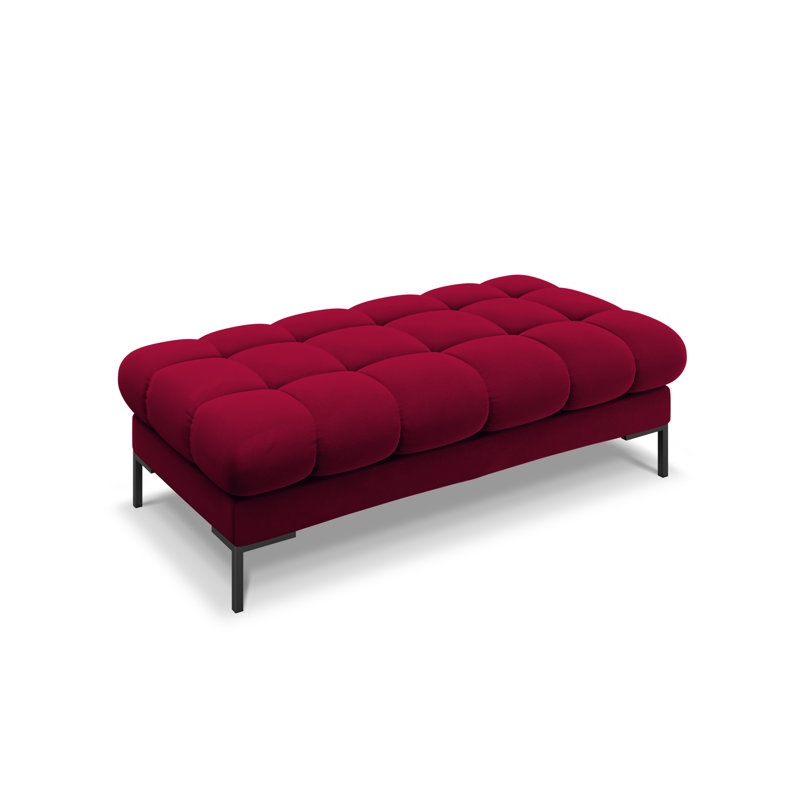 Asbell Polyester Upholstered Bench, Red, Black