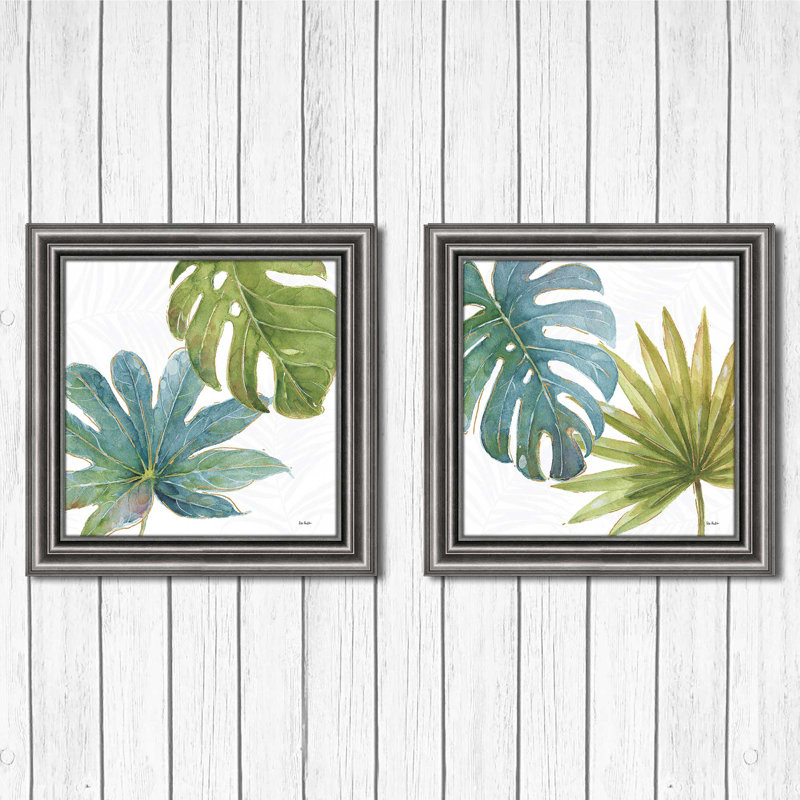 "Tropical blush VII" par Lisa audit, ensemble de 2 reproductions d’art encadrées sur papier