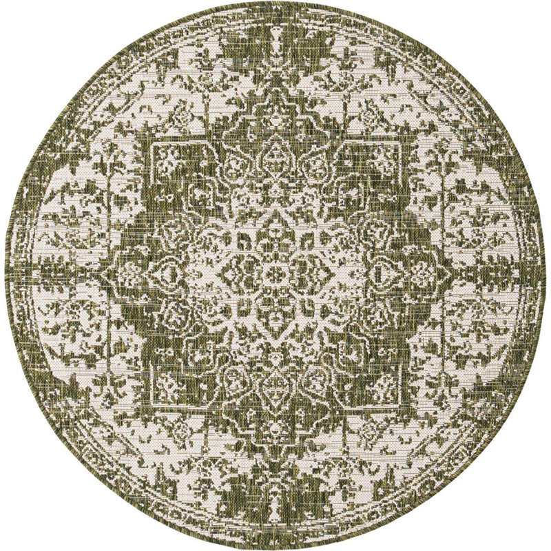 Round Oriental 122cm X 122cm Area Rug