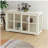 Kitchen Storage Rack Glass Door Cabinet - White-1727010897