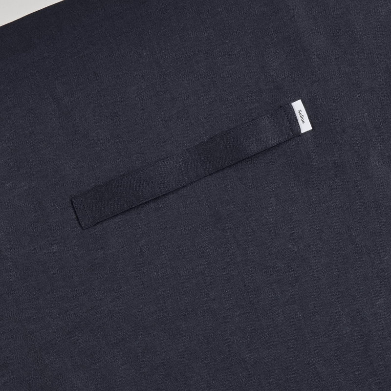Linen Midi Bistro Apron - 100% Pure Linen Apron, Navy