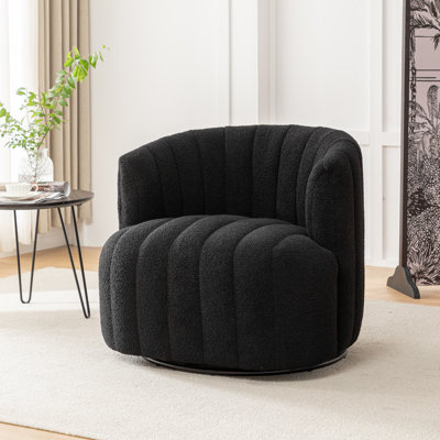 Bryonie Upholstered Swivel Barrel Chair