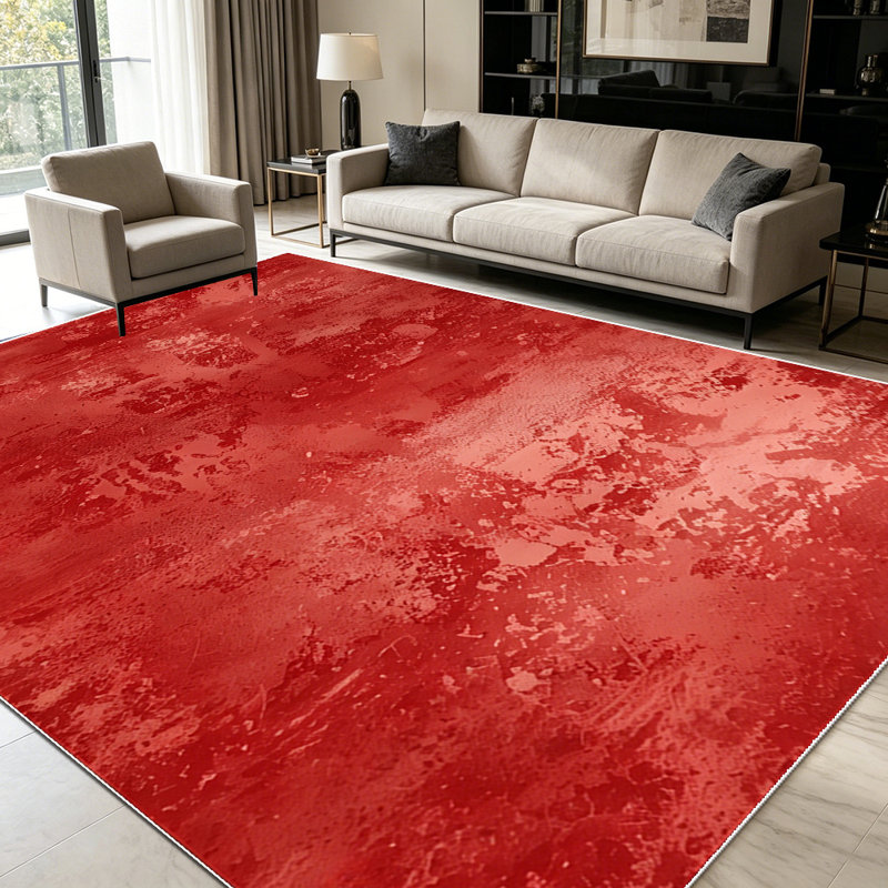 1PC Burgundy Distressed Vintage Abstract Texture area rugs for Living Room, Soft and Comfortable, Suitable for all seasons, easy-to-maintain, machine washable Indoor floor mat, Under Table Farmhouse suitable for dining table, kitchen, bedroom,
