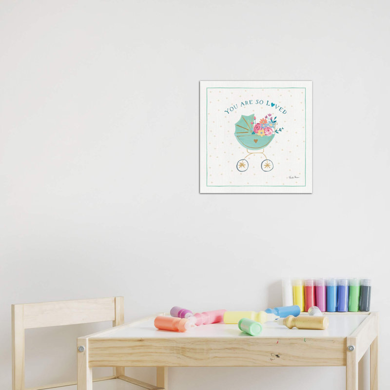 «Happy Baby II» par Farida Zaman - reproduction d'art textuel, Pas de tapis, Toile tendue, H 12 po x l 12 po x P 1,5 po