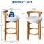 Ensemble de 2 tabourets de bar en chenille, hauteur de comptoir, pieds en bois-707000735