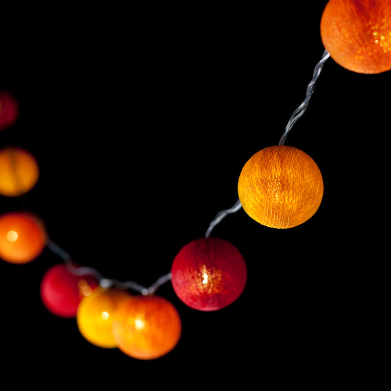 Misti LED Cotton Ball String Light, 10 Lamps - 5 Metre Long