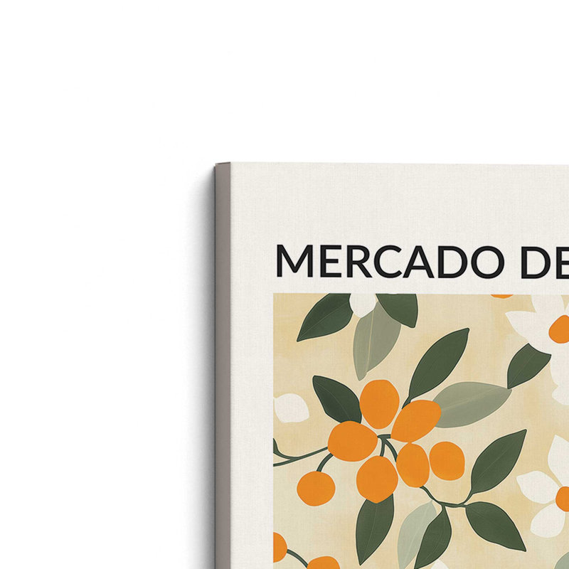 Marché aux fleurs de Barcelone, H 48 po x l 32 po, Toile tendue