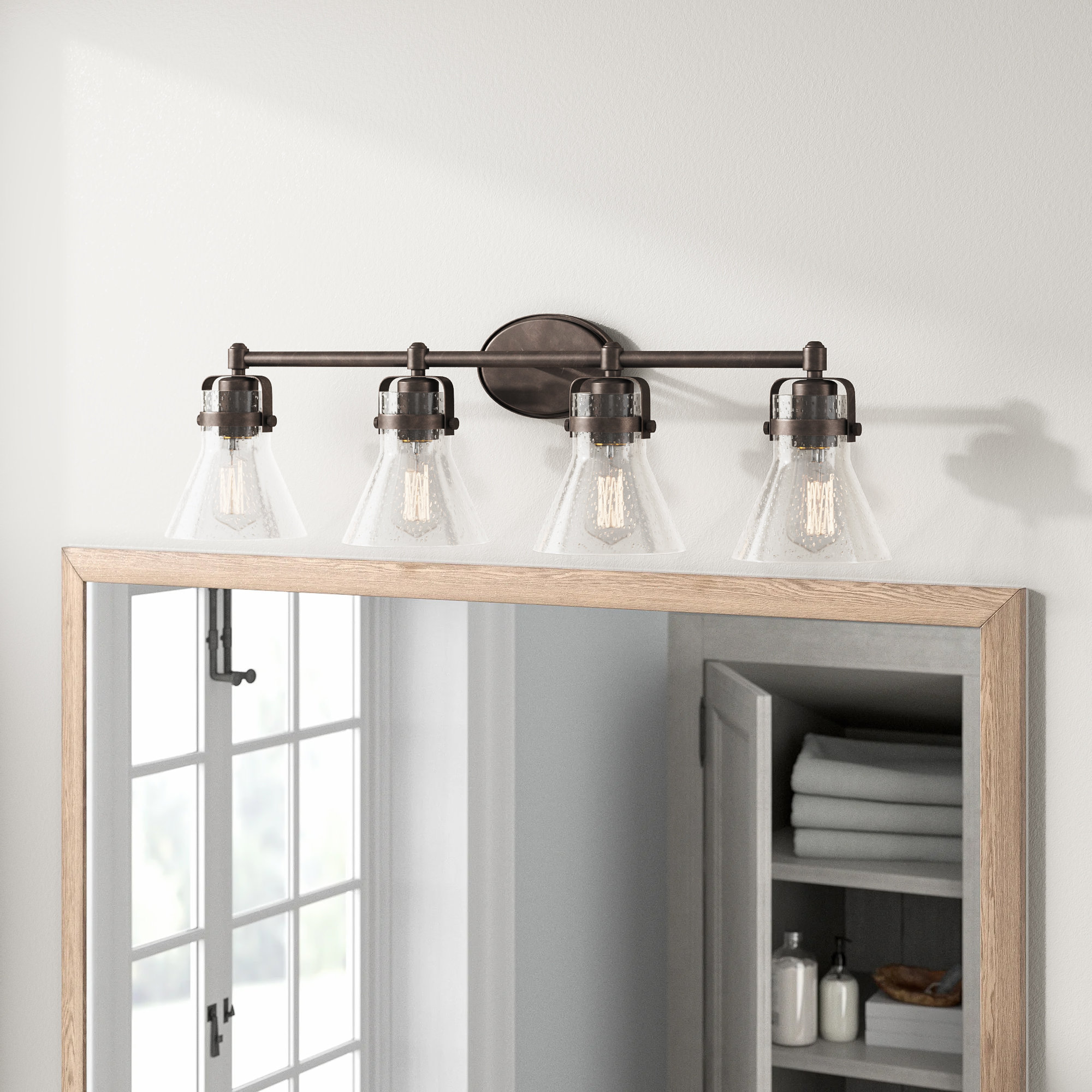 Urbana Seeded Dimmable Vanity Light, Oil Rubbed Bronze, No, 4