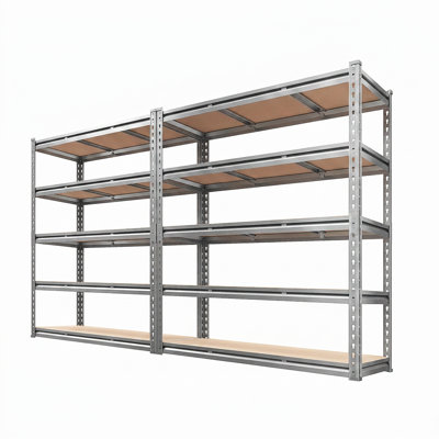48" Wide Heavy Duty 5-Tier Metal Garage Shelving Unit, Adjustable Shelf Rack with Rolled Edges, Easy Boltless Assembly