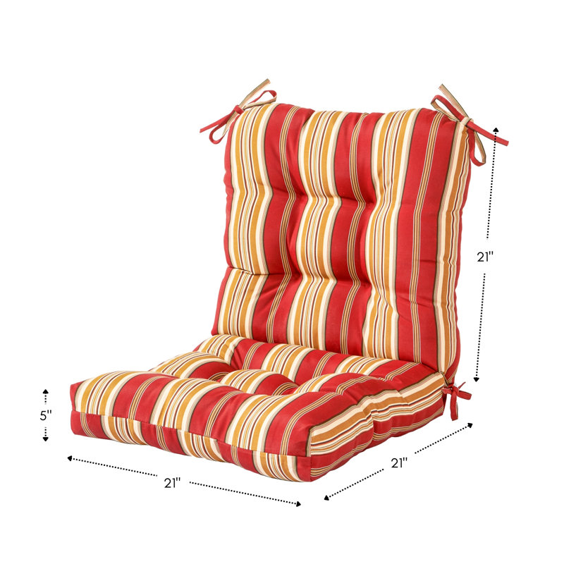 Coussin de chaise d'extérieur Lester, 1, H 21 po x l 21 po x P 21 po, Rayures Roma