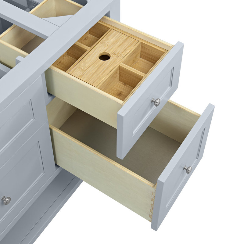 Breckenridge 48'' W Single Vanity, Serenity Blue, Eternal Jasmine Pearl, 8" Widespread