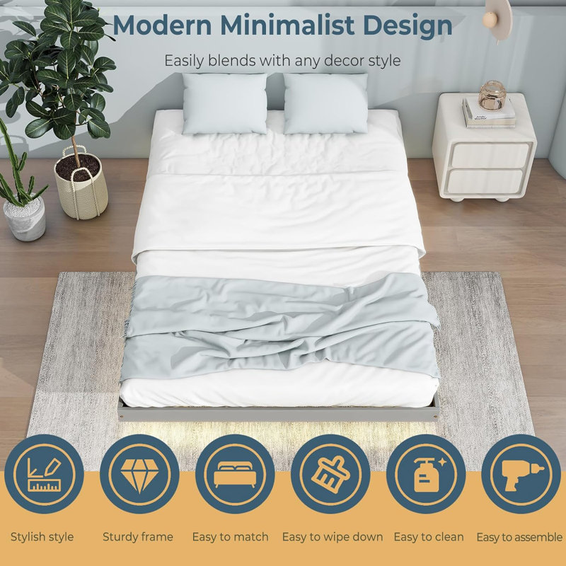 Gurnoor Bed, Full / Double, Gray