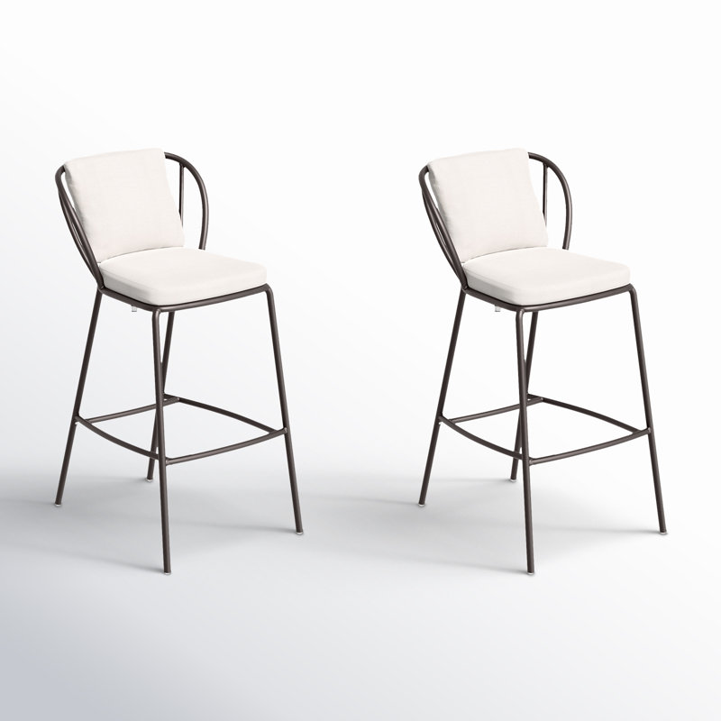 Malti 43'' Outdoor Bar Stool with Sunbrella® Cushion, 2