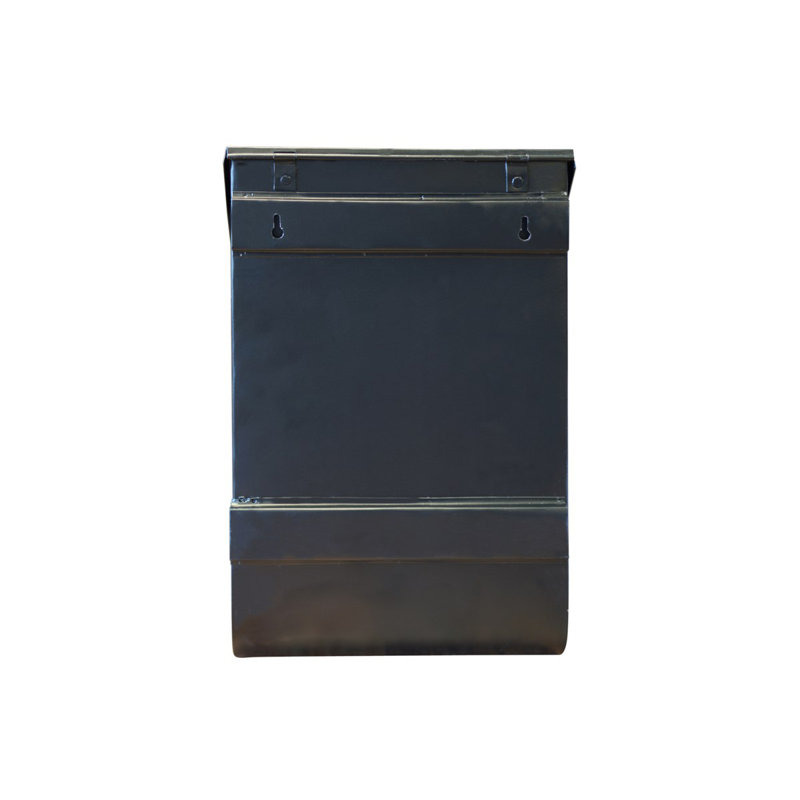 Trixie Black Galvanized Steel Wall Mounted Mailbox with Newspaper Holder