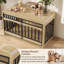 Mobilier pour cage de chien de 39,4 pouces avec bords incurvés et barreaux métalliques-1614232505