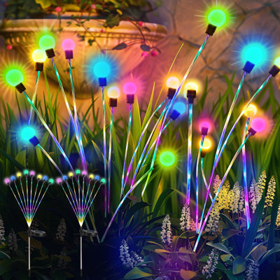 Sunflowers Solar Garden Lights, Firefly Lights Outdoor Waterproof, 8LED Solar Firefly Lights Sway By Wind, Solar Outdoor Lights For Garden Yard Patio Pathway Landscape Decorations,Mother's Day Gift(Set of 2)