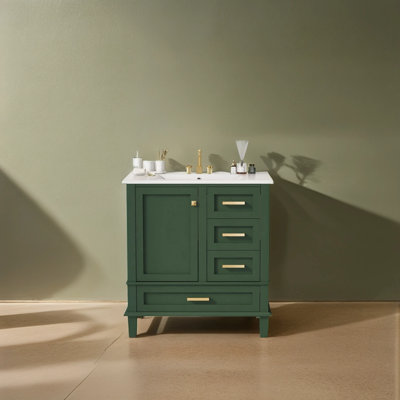 Meuble-lavabo simple 30 po avec dessus Sherrel