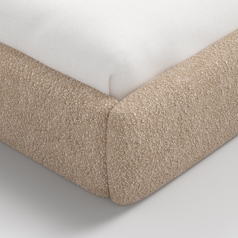 Perigold Upholstered Bed, California King, Light Brown