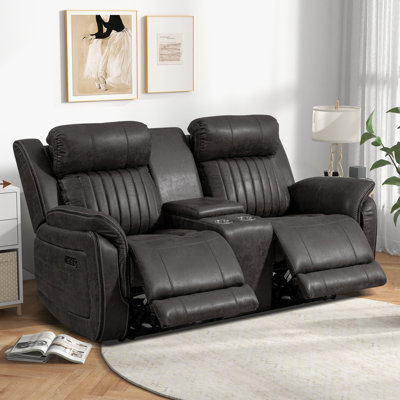 Zero Gravity Power Reclining Loveseat with Adjustable Headrest, Reclining Loveseat with Console