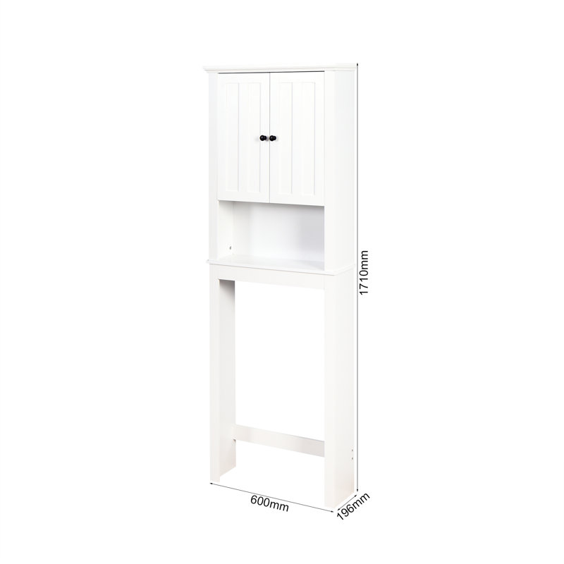 Rangement pour salle de bain au-dessus de la toilette - assurance qualité, tablette réglable, blanc, armoire supérieure 23,52 po x 7,56 po x 66,47 po, économiseur d'espace,