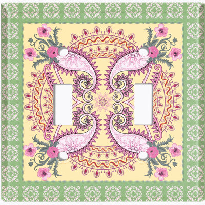 Patterned 2 - Gang Toggle Light Switch Standard Wall Plate