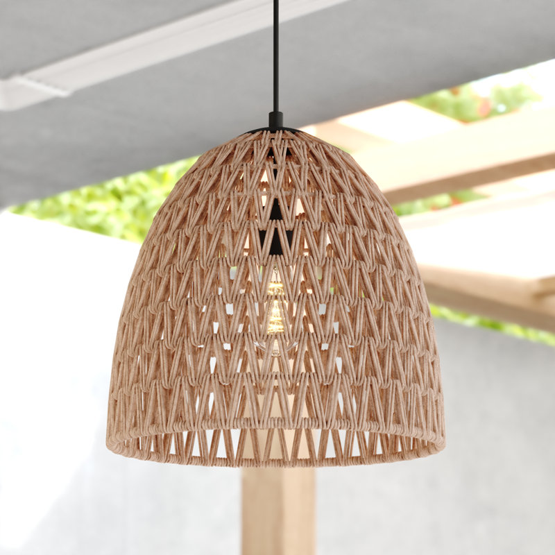 Nassau 1 - Light Matte Black Dome Pendant,  15.25"H x 14"W x 14"D