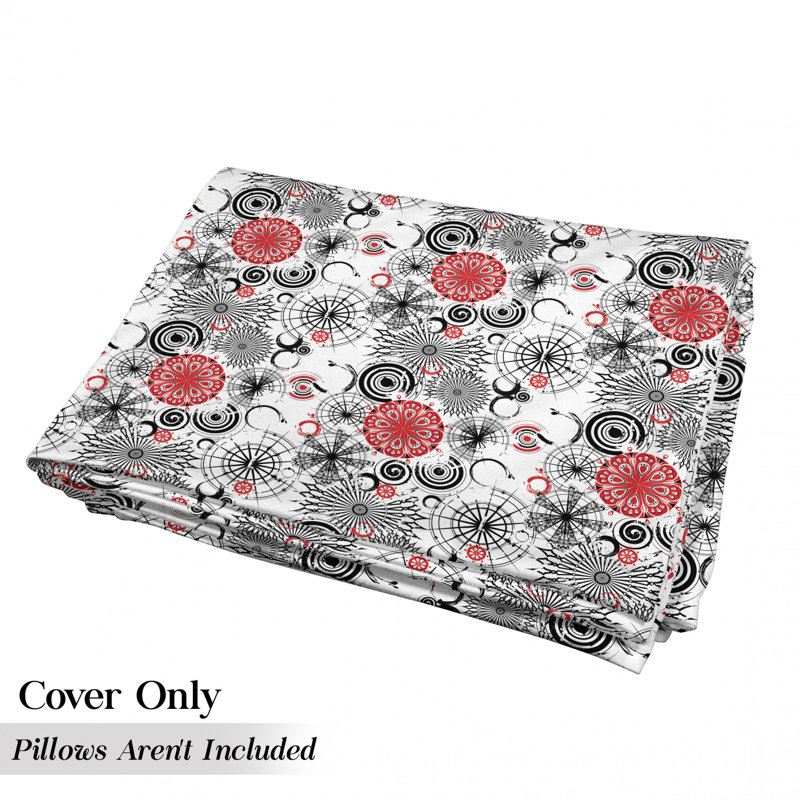 Housse de coussin d'extérieur ronde à contraste grunge, H 2 po x l 36 po x P 88 po