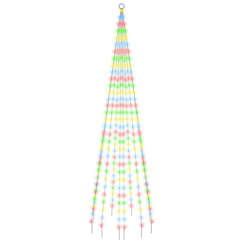 Christmas Tree on Flagpole Lighted Display