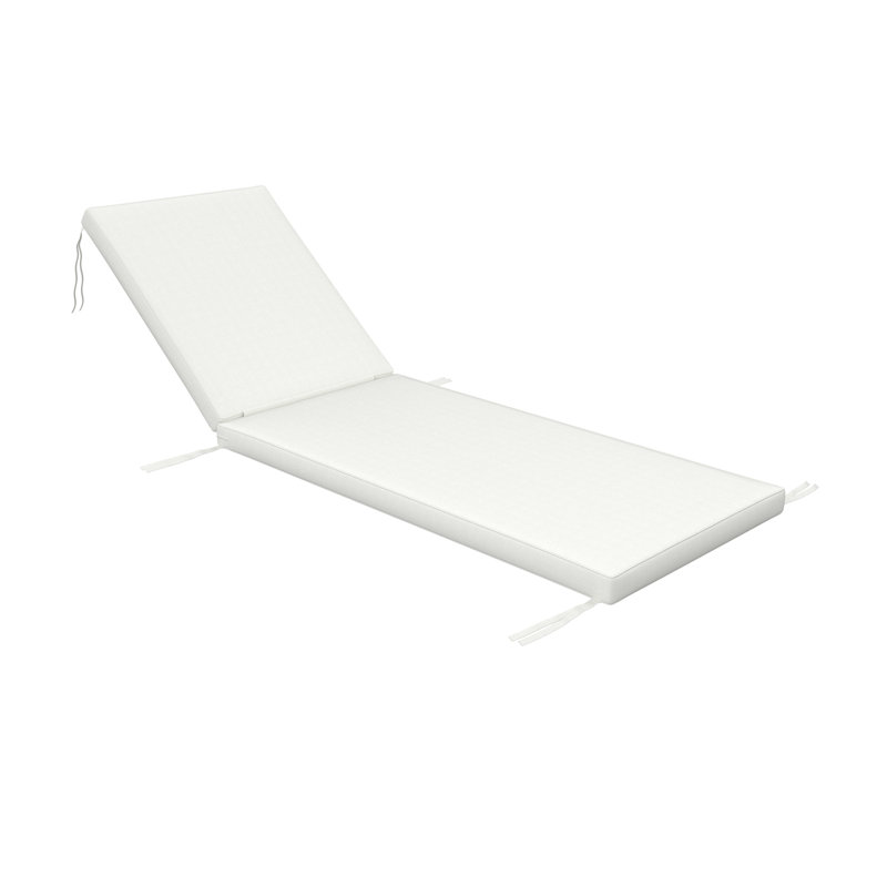 Outdoor Chaise Cushion With Sunbrella Fabric, 23" W x 75" D, Sunbrella® Canvas White