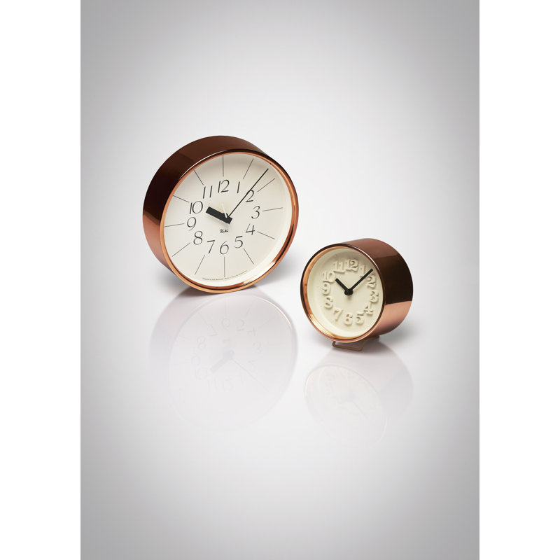 Carnlelis Modern & Contemporary Analogue Wood Tabletop Clock in Ecru