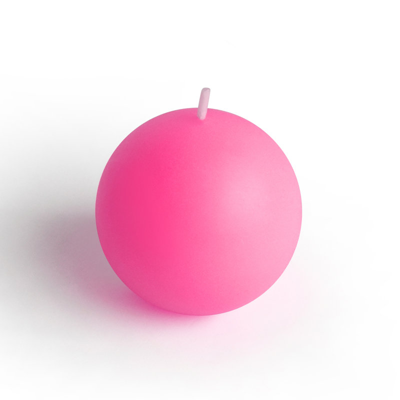 Bougie ronde, Rose, Diamètre de 3 po, Ensemble de 36