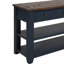 Console en bois de pin massif 48 po, table d'appoint moderne avec 3 tiroirs de rangement et 2 tablettes. Facile à assembler (bleu marine + plateau brun (ancien SKU: W120246667