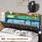 Lift Up Storage  Bed Frame With Charging Station And Hidden Storage Headboard, Led Lights Upholstered Platform Bed With Hydraulic Storage,-1877195831-1877195828