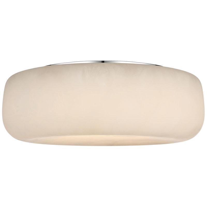 Kelly Wearstler Formosa 17" Flush Mount, Alabaster/Polished Nickel