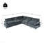 Canapé modulaire Basic, canapé modulaire gris foncé de 115,5 po avec revêtement en polyester durable, coussins moelleux, compartiments de rangement cachés