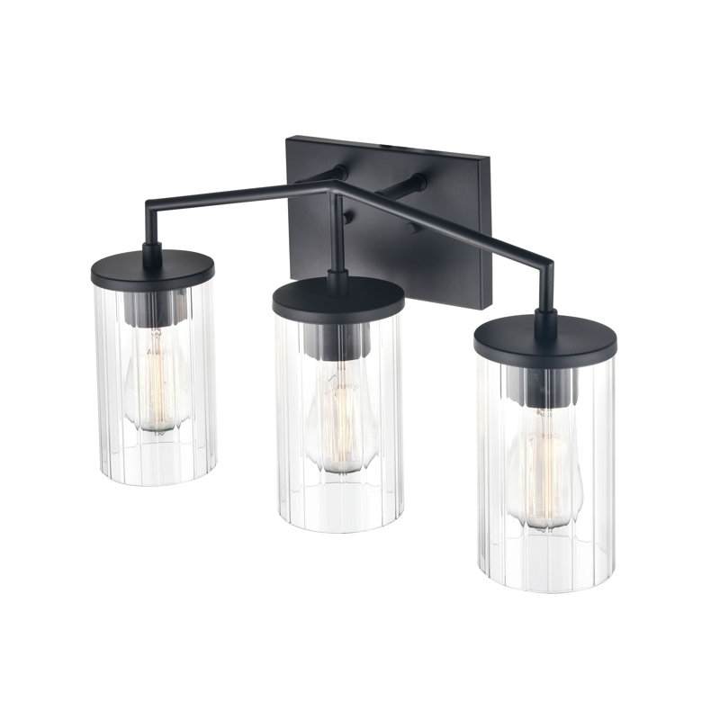 Éclairage de salle de bain à 2 lumières à intensité variable, Noir, 3