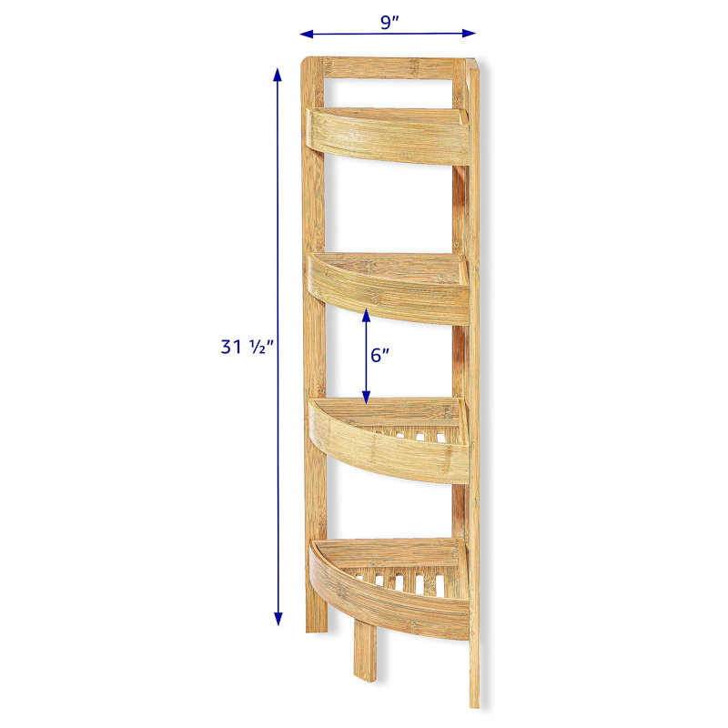 31.5" 4 Tier Bamboo Corner Storage Shelf