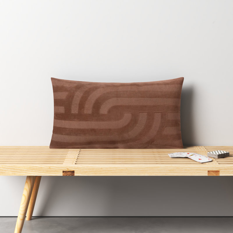 Camel Embroidered Cotton Lumbar Throw Pillow Set